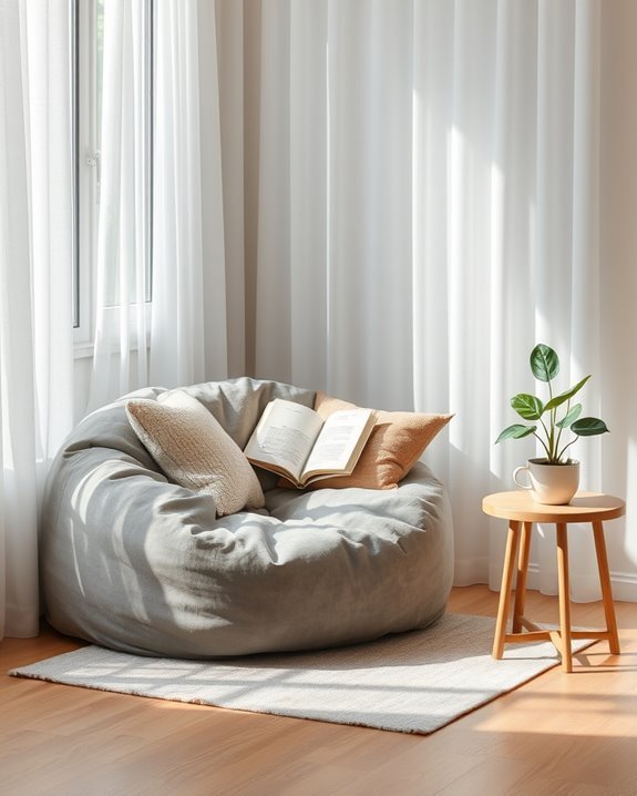 cozy relaxation bean bag corner