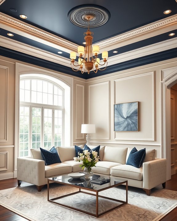 cozy rich navy ceilings