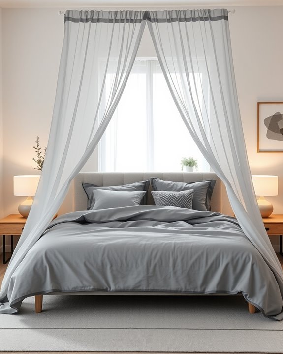 cozy romantic grey canopies