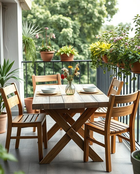cozy rustic balcony retreat