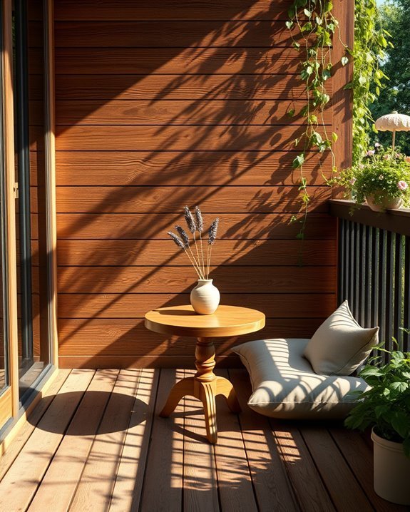 cozy rustic balcony retreat