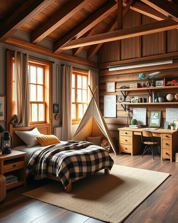 cozy rustic cabin bedroom