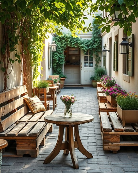 cozy rustic pallet seating