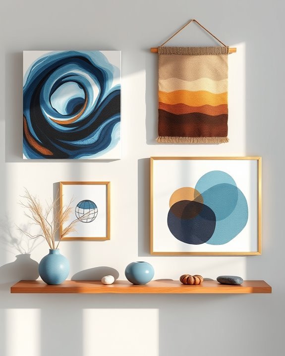 cozy seasonal blue brown decor