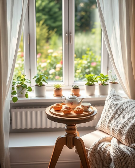 cozy snack table setup