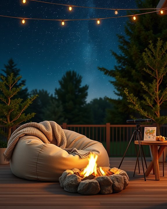 cozy stargazing telescope setup
