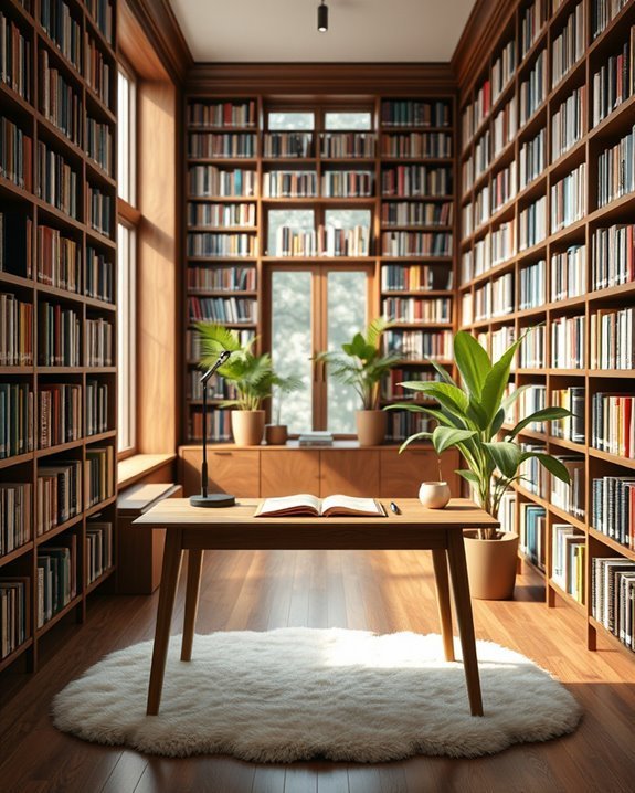 cozy study library setup