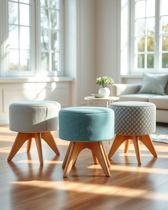 cozy stylish fabric stools