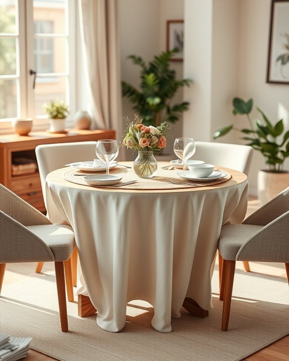 cozy table linens styling