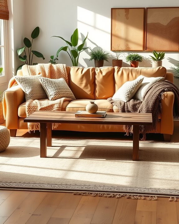 cozy textured blanket layering