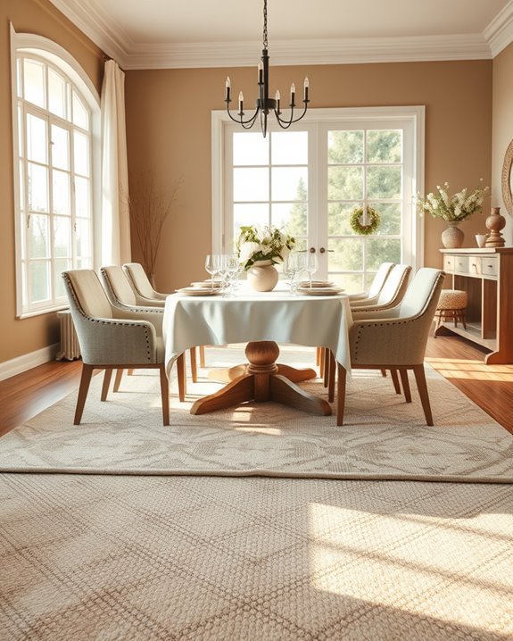 cozy textured dining rugs