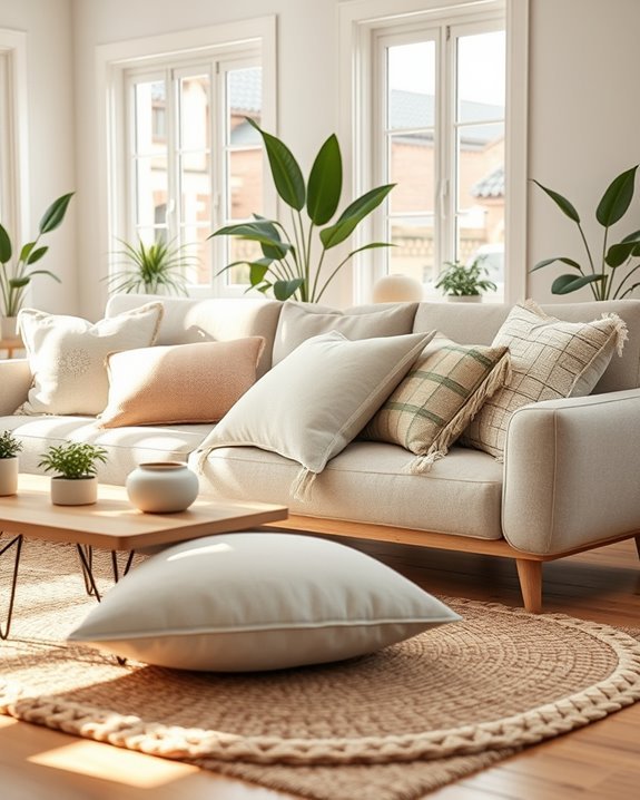 cozy textured throw pillows