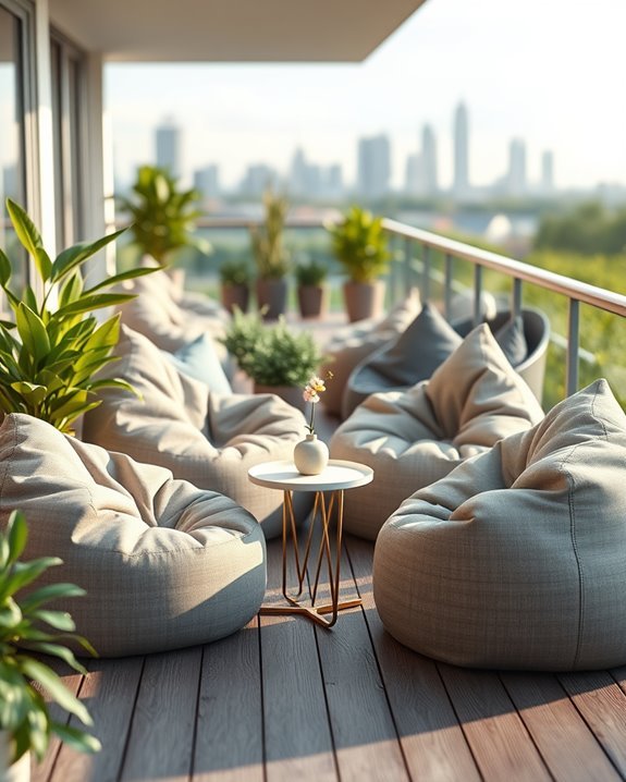 cozy versatile balcony seating