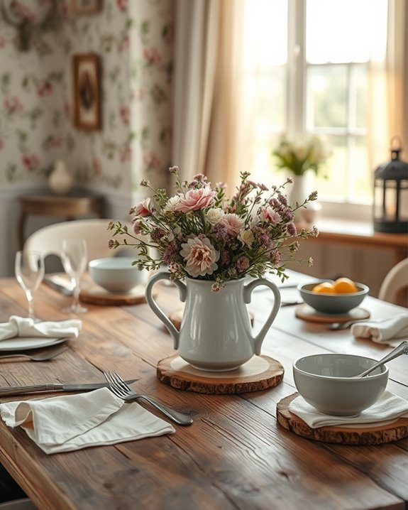 cozy vintage farmhouse centerpiece
