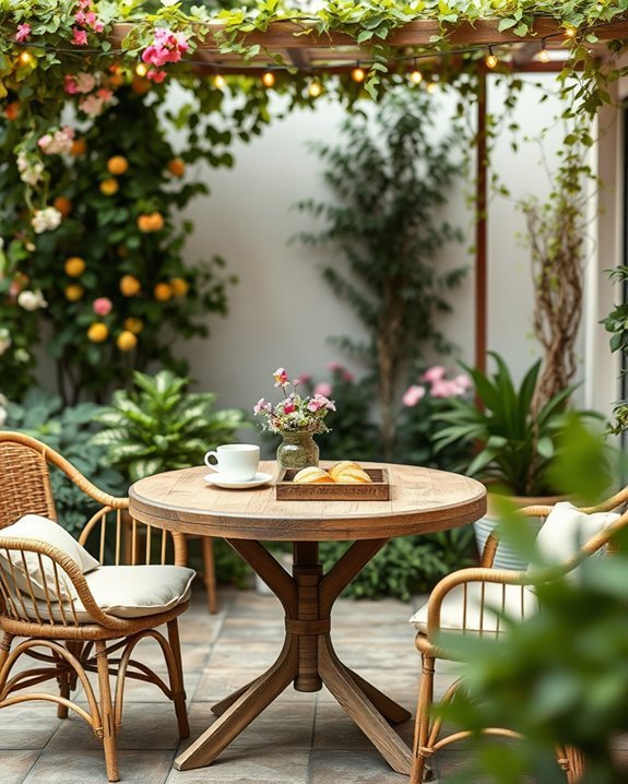 cozy vintage patio seating