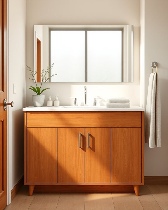 cozy warm cinnamon bathroom