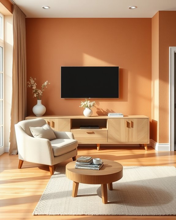 cozy warm toned wall treatments