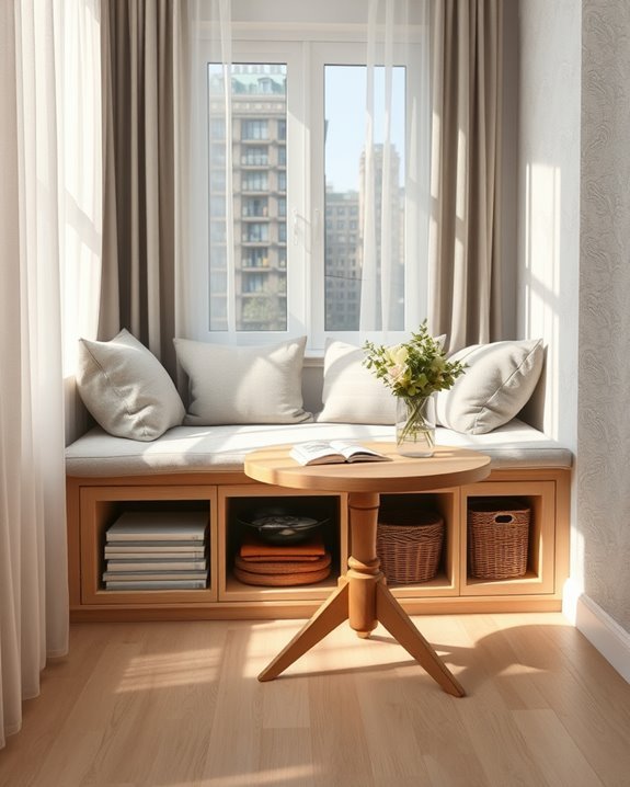 cozy window seat storage