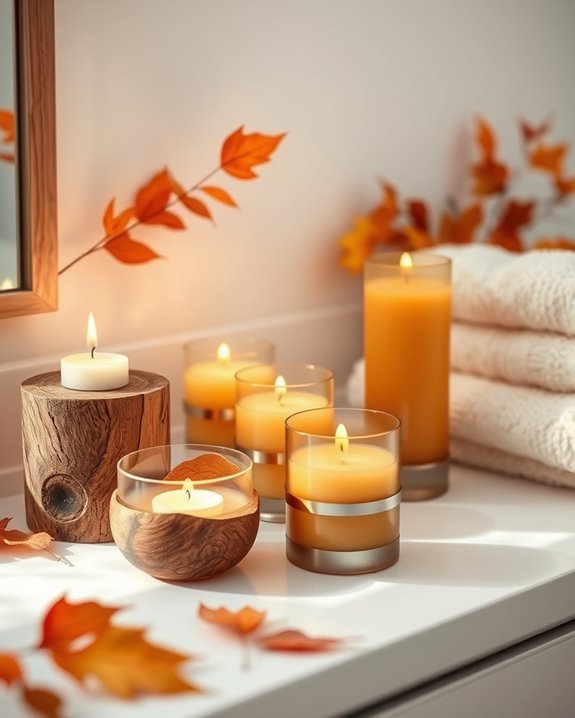 cozy wooden candle holders