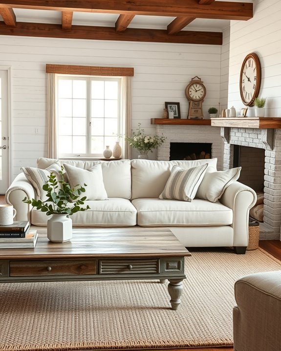 cream seating farmhouse elegance