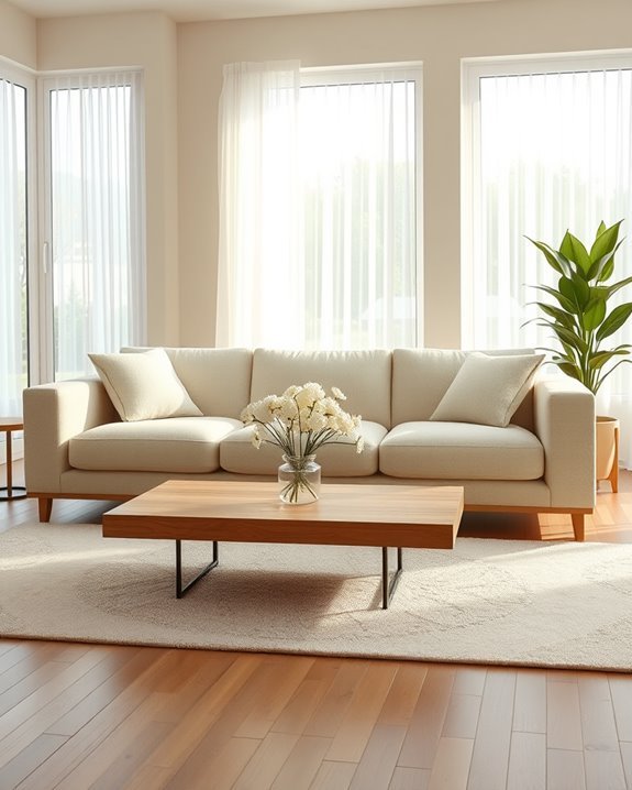 cream sofa airy design