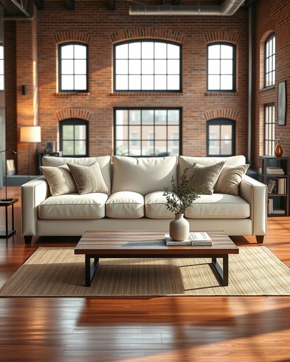 cream sofa urban elegance