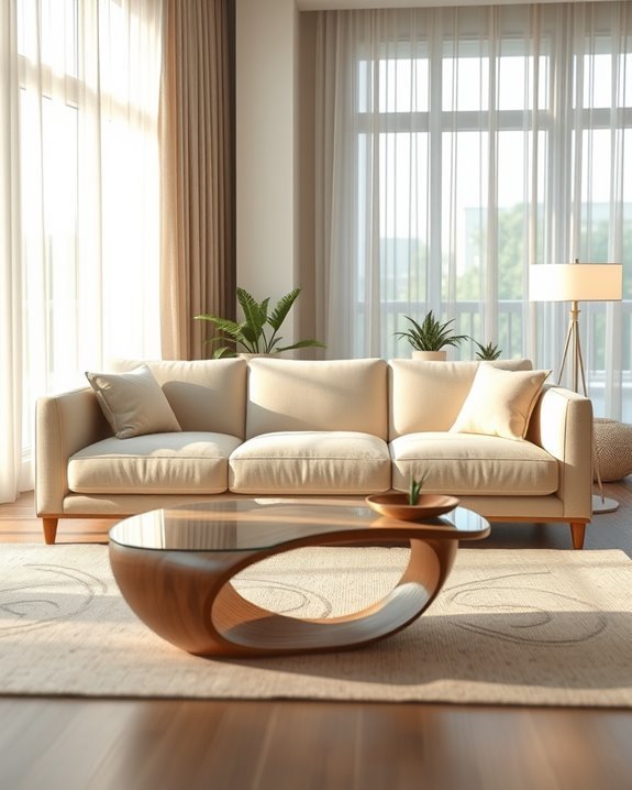 cream sofas artistic coffee tables