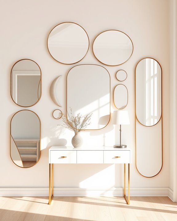 creative abstract shape mirrors