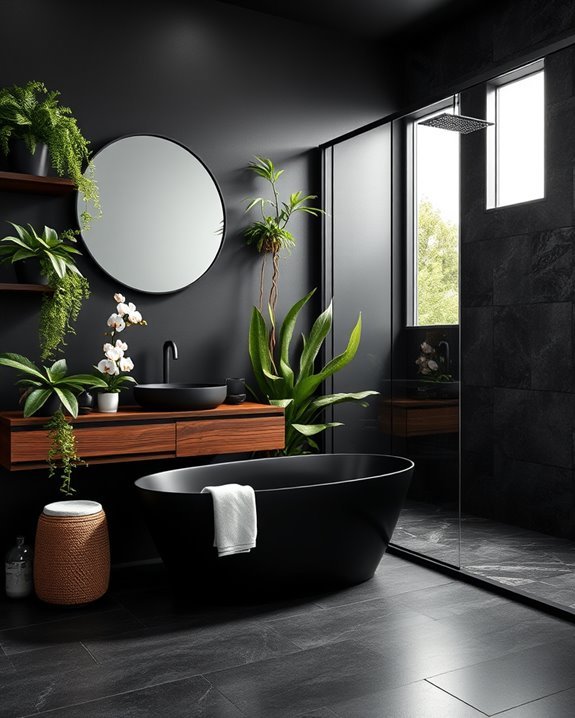 creative black bathroom design