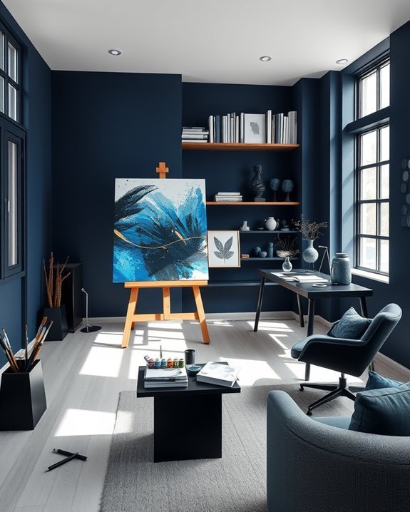 creative blue and black studio