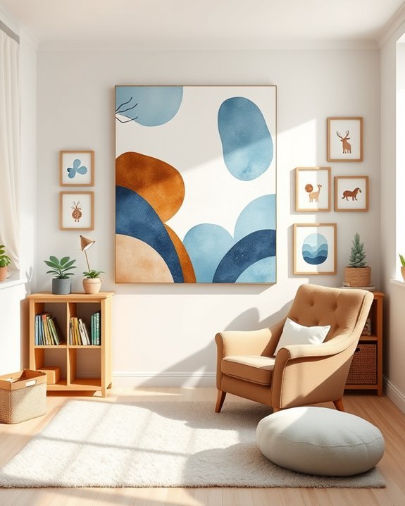 creative blue and brown decor