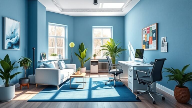 creative blue office inspiration