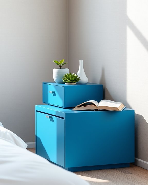 creative blue stacked table