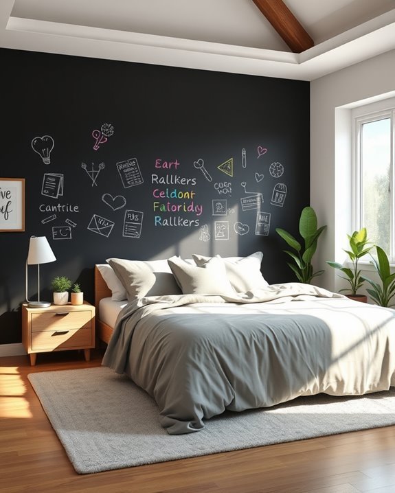 creative chalkboard bedroom transformation