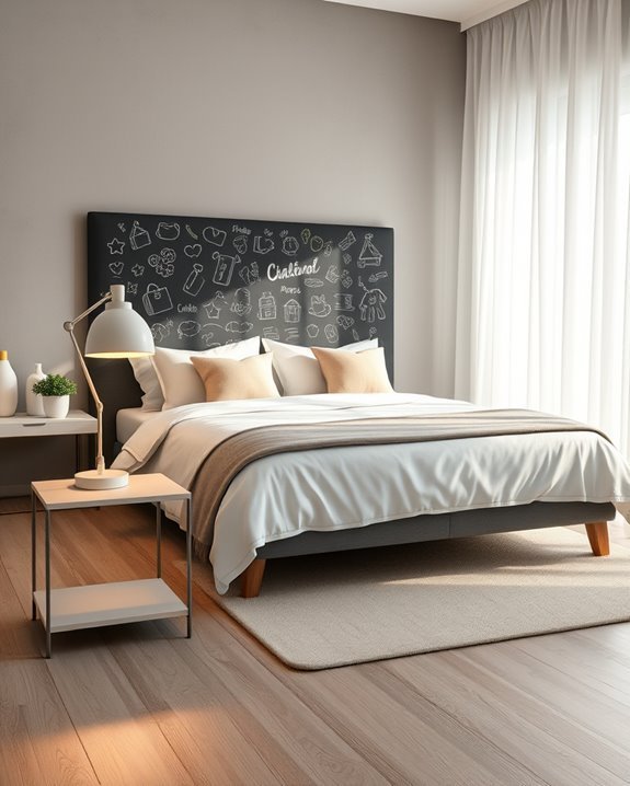creative chalkboard headboard design