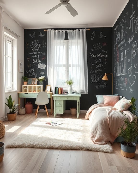 creative chalkboard wall transformation