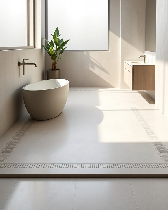 creative concrete bathroom borders