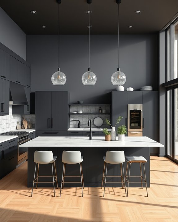 creative dark grey kitchens