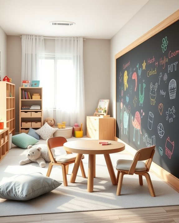 creative interactive chalkboard wall