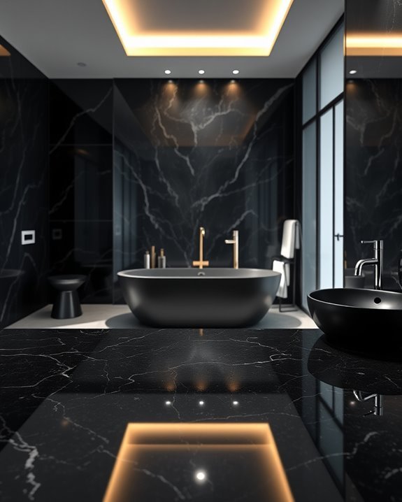 creative lighting enhances granite