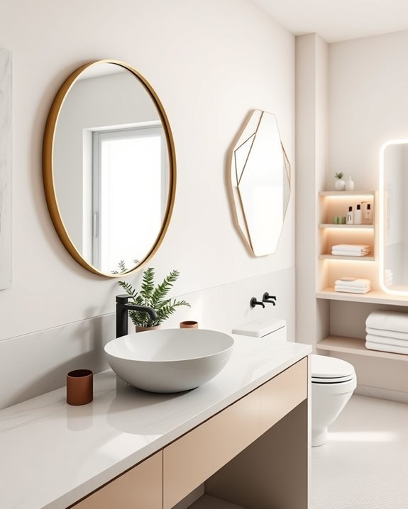 creative mirror bathroom designs