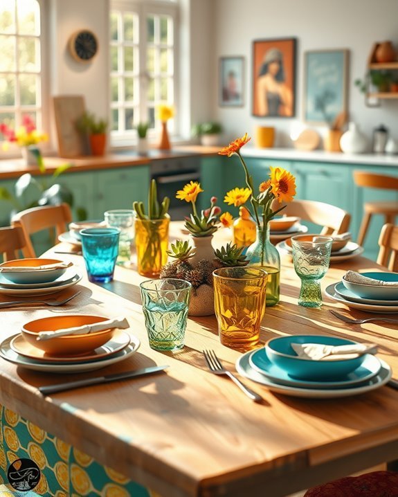 creative mismatched table settings