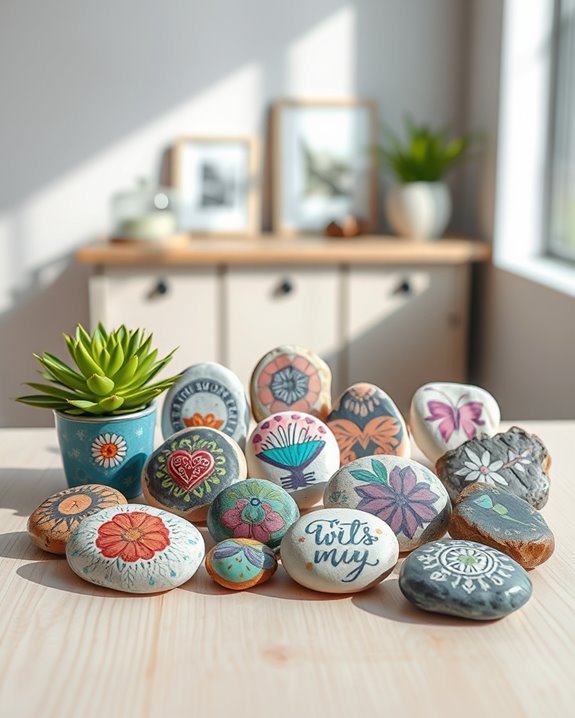 creative painted rock display