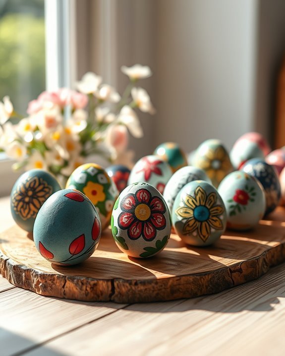 creative painted stone eggs