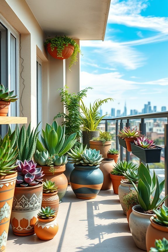 creative succulent balcony displays