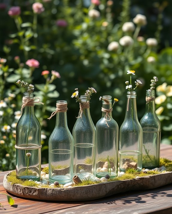 creative sustainable bottle centerpieces
