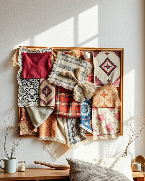 creative vintage fabric collages