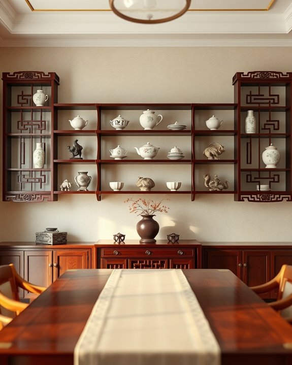 cultural display with shelves