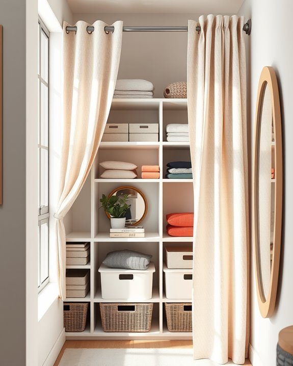 curtains enhance closet aesthetics