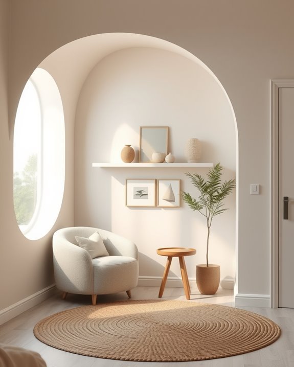 curved art cozy corner
